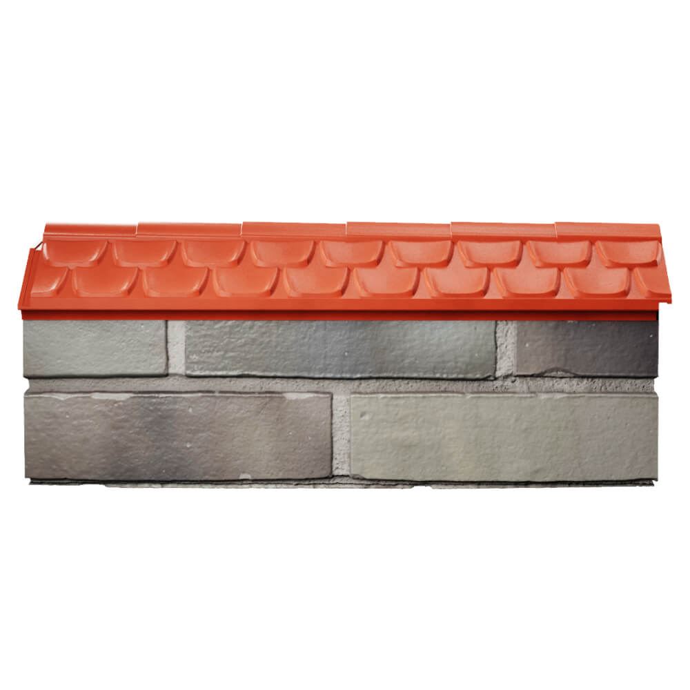 Парапет Zking Эльбрус Красный с посадкой на 0.5 кирпича (130мм) в Аксае фото