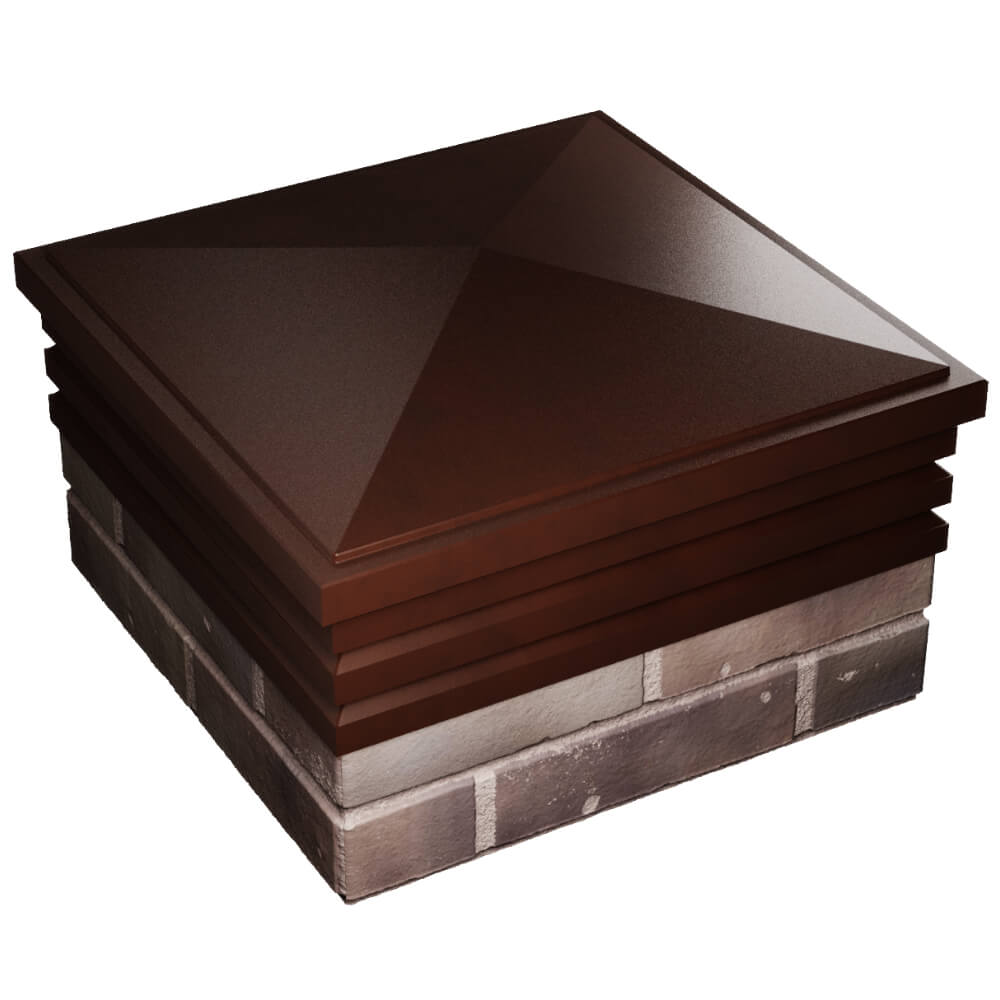 Колпак Zking Бона ХайТек Коричневый на столб 2х2 кирпича (513х513мм) в Аксае фото