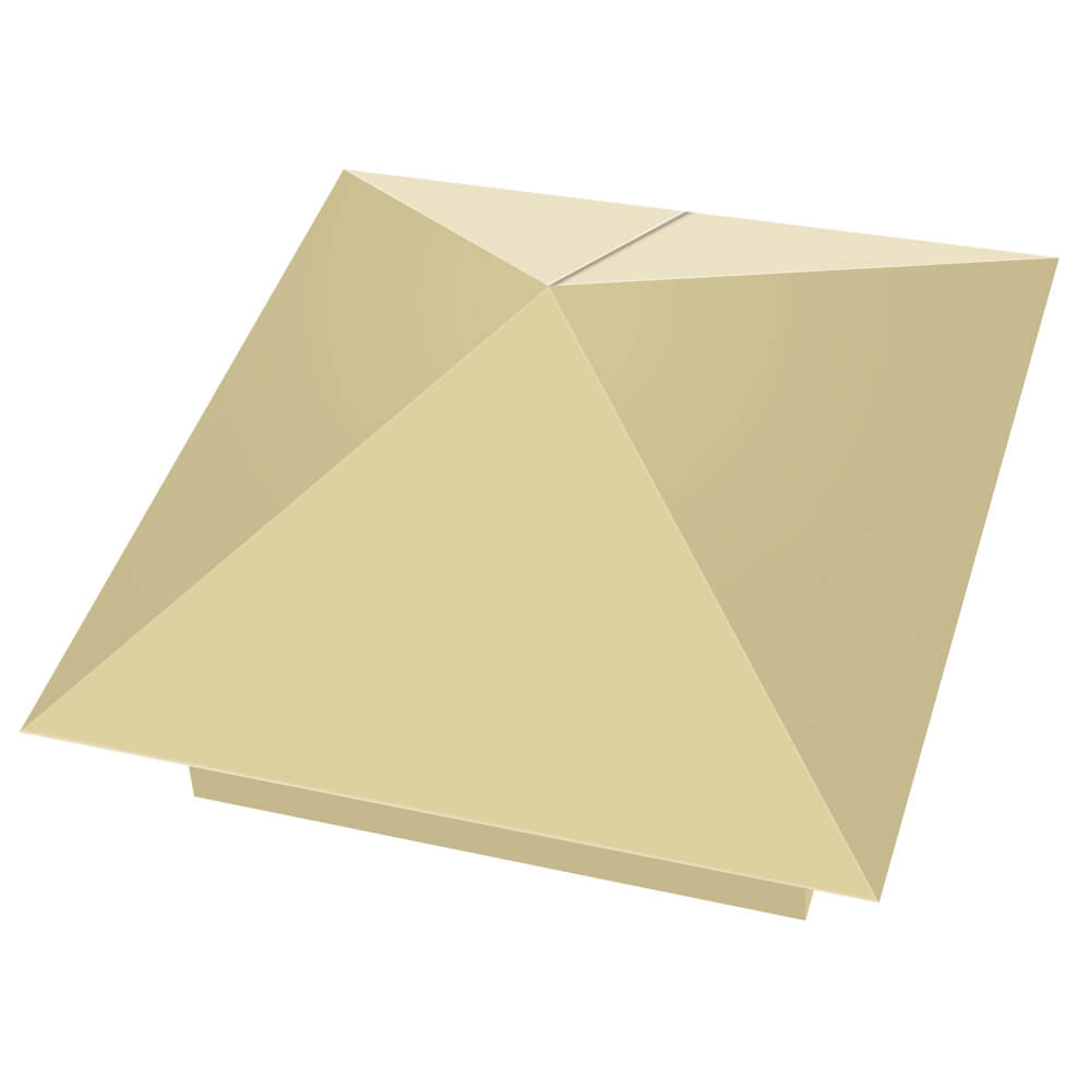 Колпак металлический 400х400мм RAL1014 Бежевый заборный Аксай фото