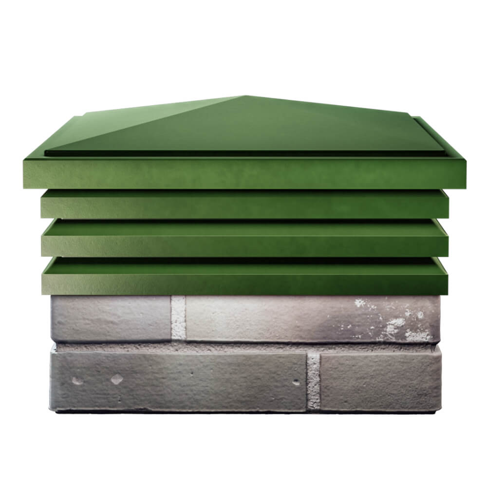 Колпак Zking Бона ХайТек Зеленый на столб 1.5х1.5 кирпича (385х385мм) Аксай фото