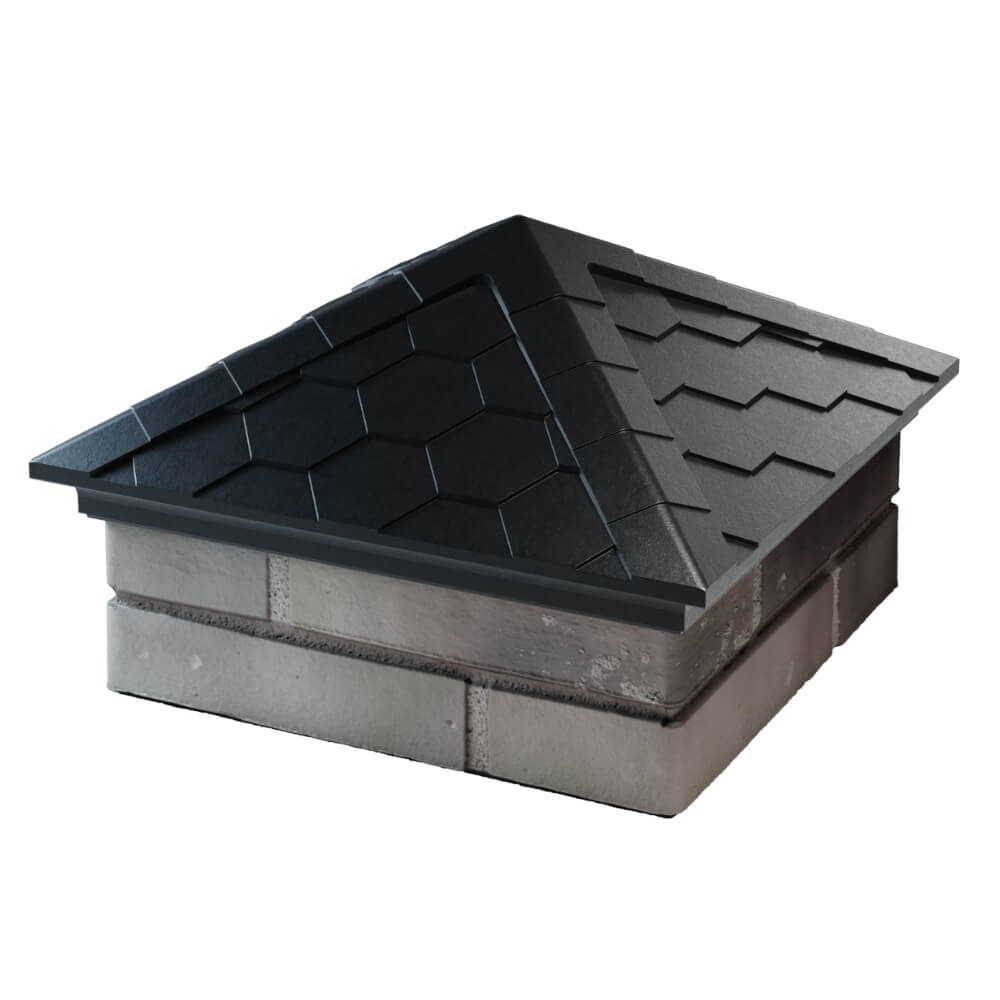 Колпак Zking Эверест Черный на столб 1.5х1.5 кирпича (390х390мм) в Аксае фото