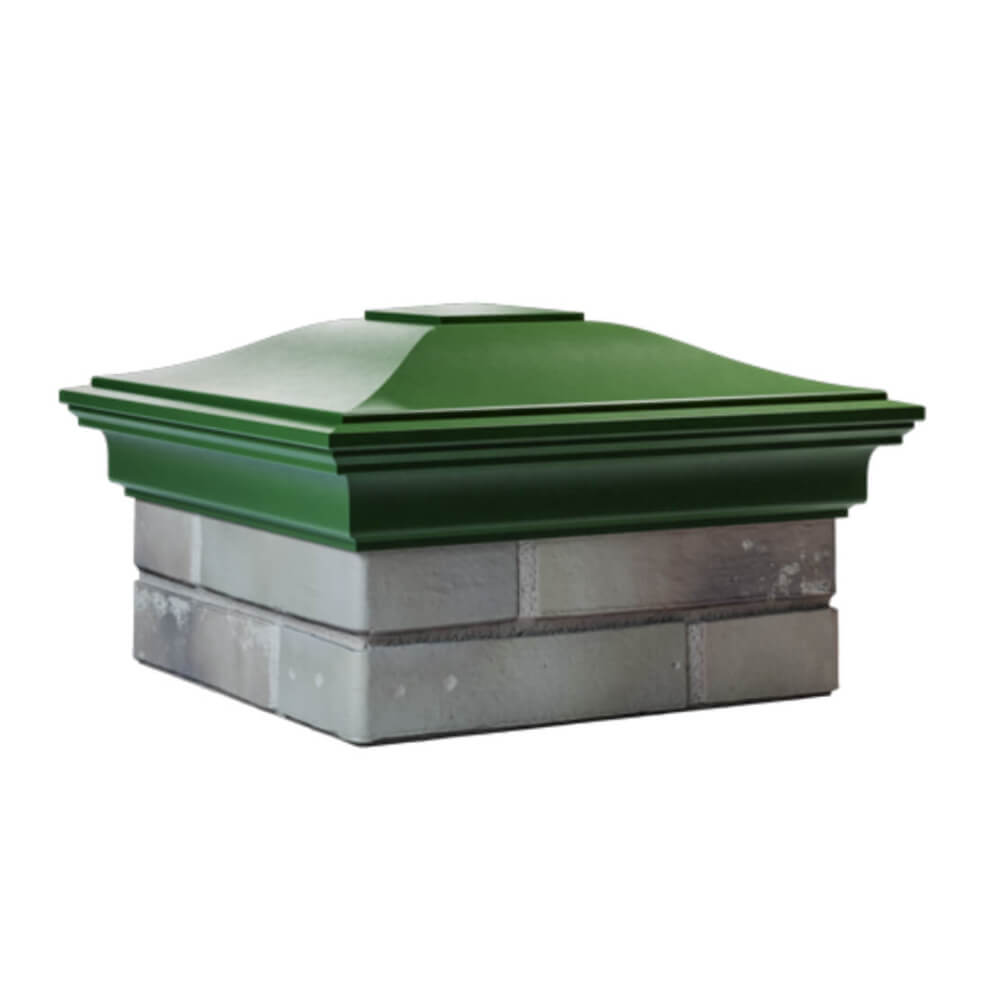 Колпак Zking Монблан Зеленый на столб 1.5х1.5 еврокирпича 0.7НФ (355х355мм) в Аксае фото