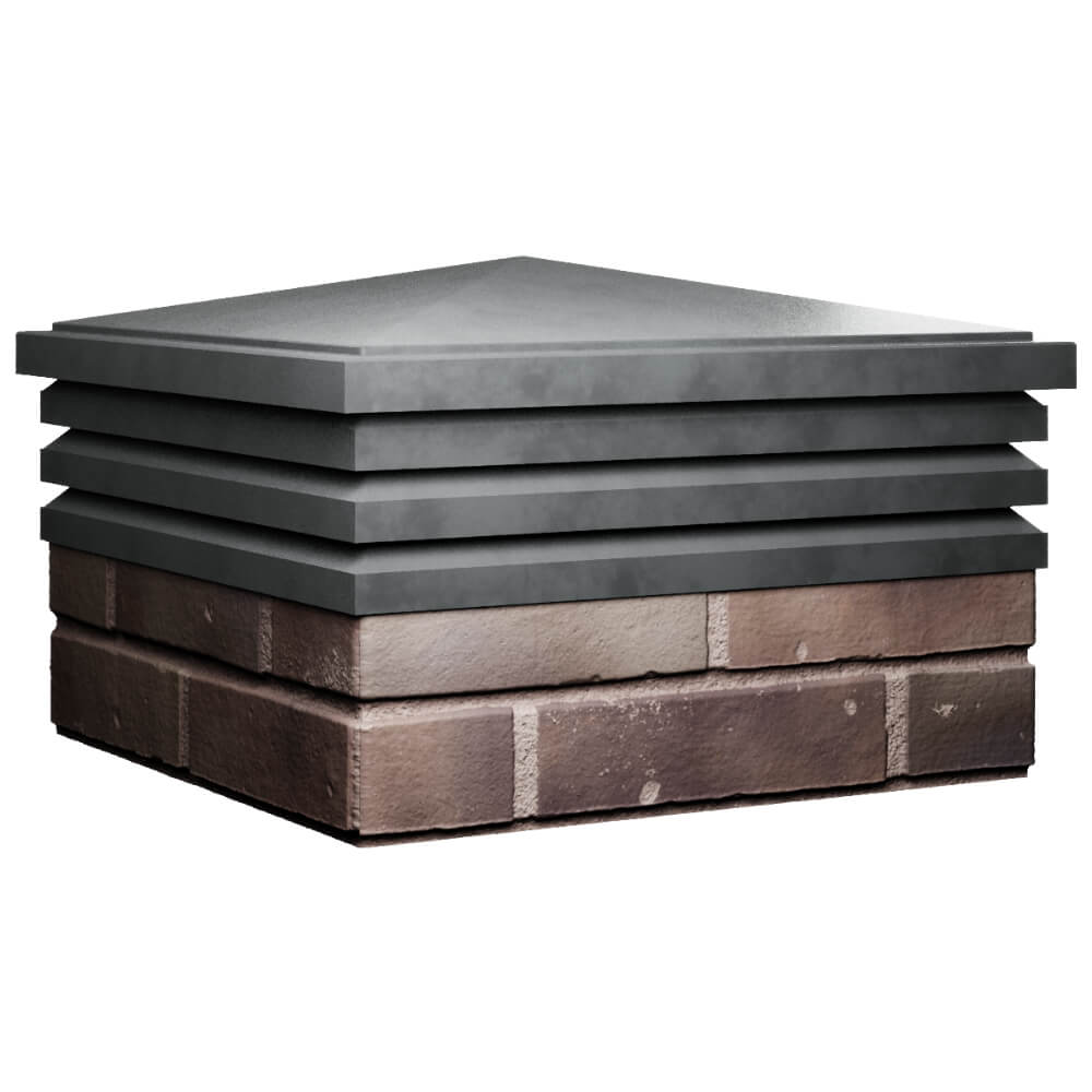 Колпак Zking Бона ХайТек Серый на столб 2х2 кирпича (513х513мм) в Аксае фото