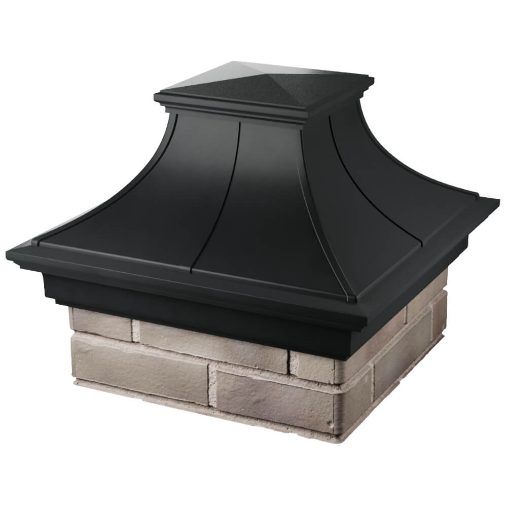 Колпак Zking Монблан Премиум Черный на столб 1.5х1.5 кирпича (385х385мм) в Аксае фото