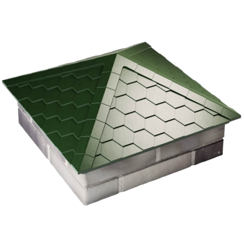Колпак Zking Эверест Зеленый на столб 2х2 кирпича (535х535мм) Аксай фото