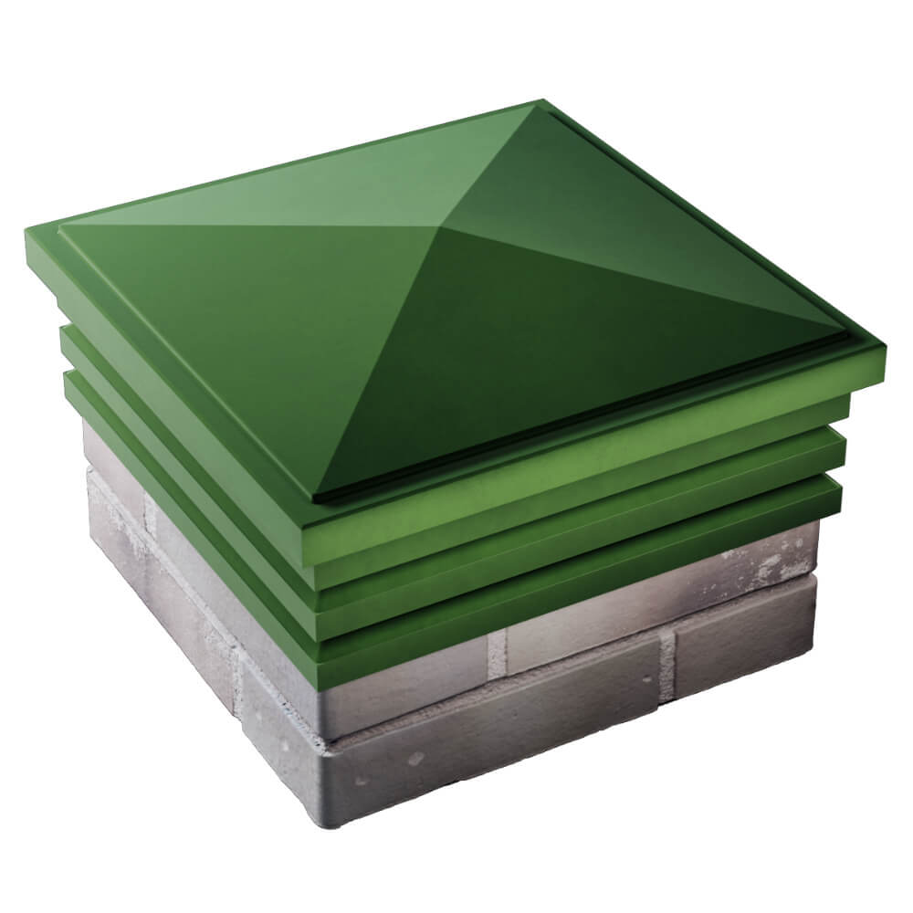 Колпак Zking Бона ХайТек Зеленый на столб 1.5х1.5 кирпича (385х385мм) в Аксае фото