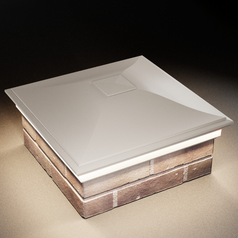 Колпак Zking Монблан Бежевый на столб 2х2 кирпича (515х515мм) c подсветкой в Аксае фото