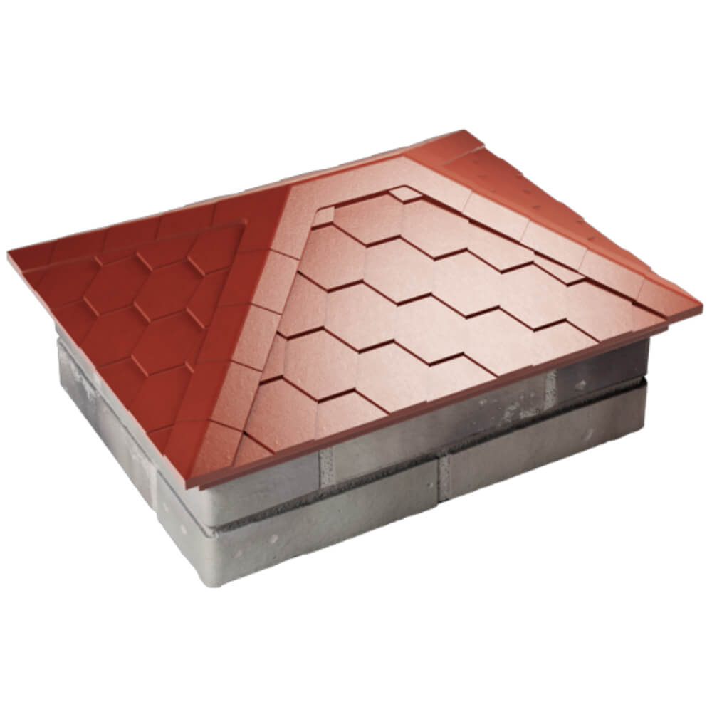 Колпак Zking Эверест Красный на столб 2х1.5 кирпича (520х390мм) Аксай фото