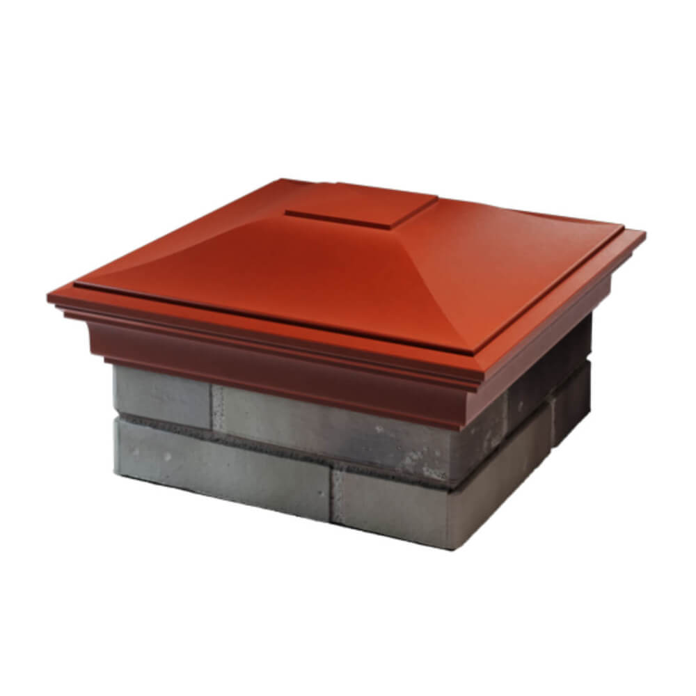 Колпак Zking Монблан Красный на столб 1.5х1.5 еврокирпича 0.7НФ (355х355мм) в Аксае фото