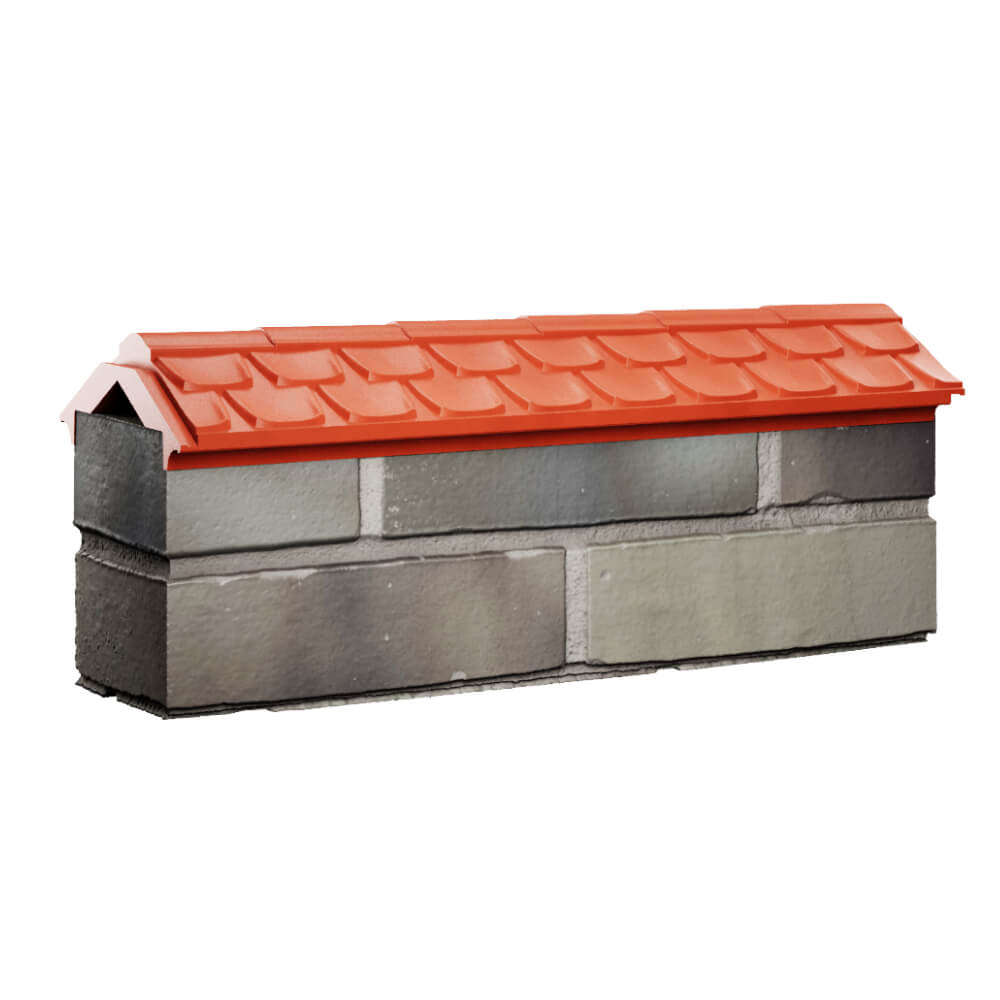 Парапет Zking Эльбрус Красный с посадкой на 0.5 кирпича (130мм) Аксай фото