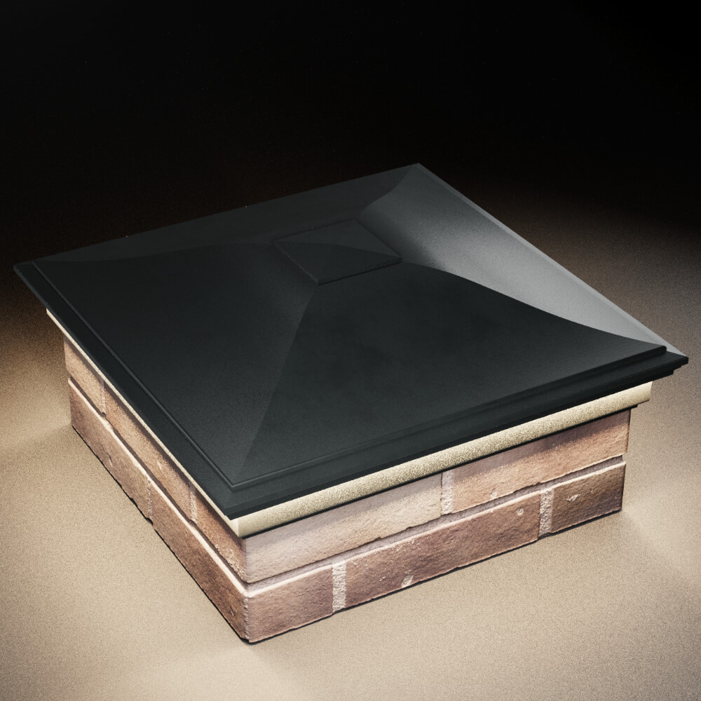 Колпак Zking Монблан Черный на столб 2х2 кирпича (515х515мм) c подсветкой в Аксае фото