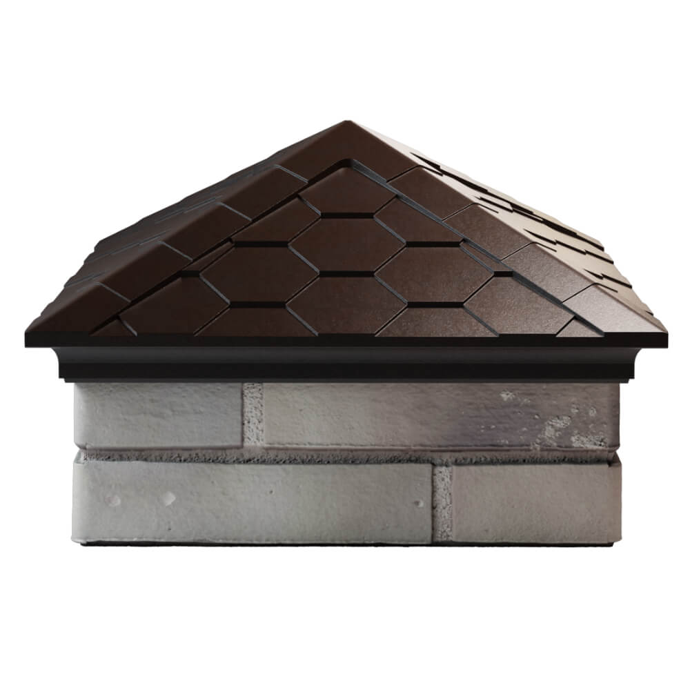 Колпак Zking Эверест Коричневый на столб 1.5х1.5 кирпича (390х390мм) Аксай фото