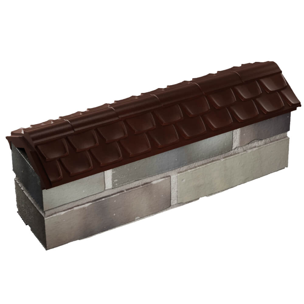 Парапет Zking Эльбрус Коричневый с посадкой на 0.5 кирпича (130мм) в Аксае фото