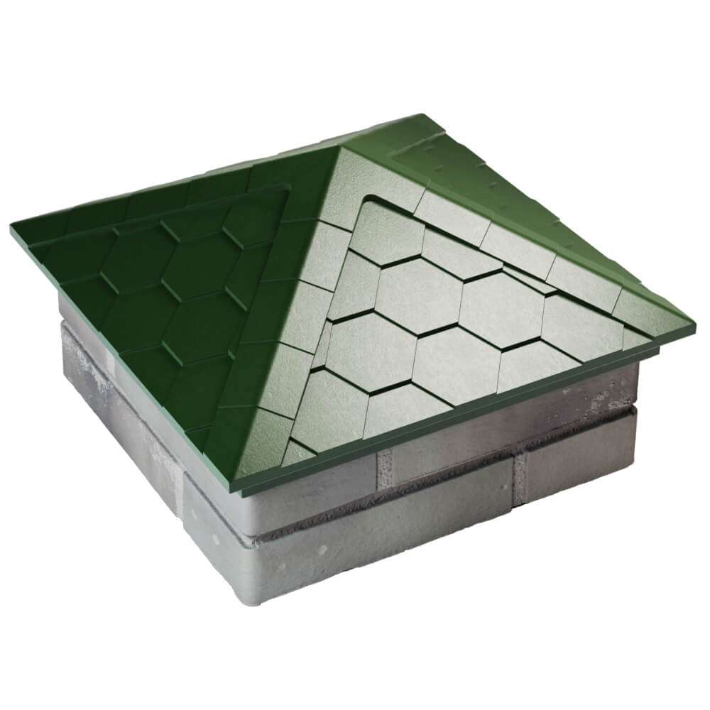 Колпак Zking Эверест Зеленый на столб 1.5х1.5 кирпича (390х390мм) в Аксае фото