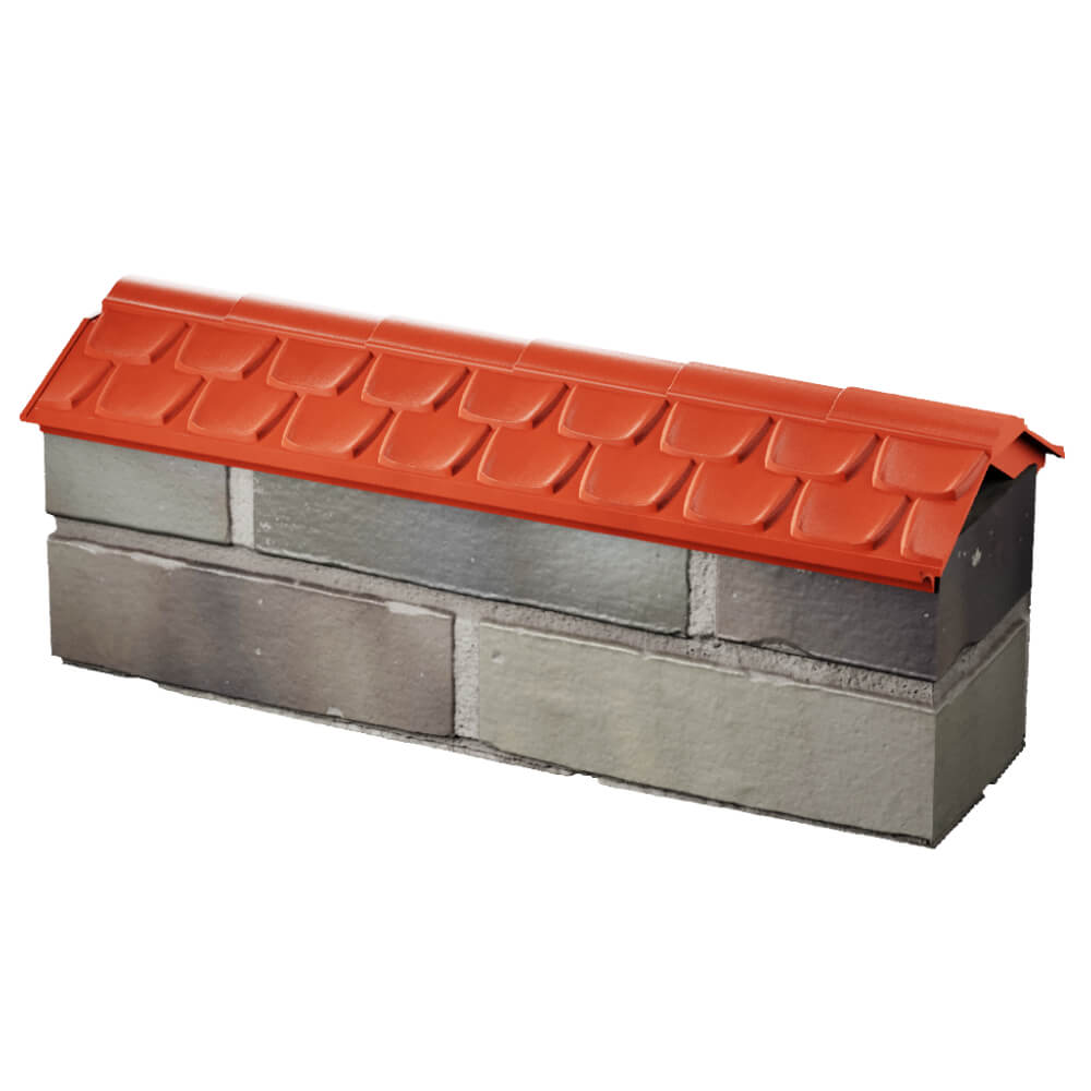 Парапет Zking Эльбрус Красный с посадкой на 0.5 кирпича (130мм) в Аксае фото