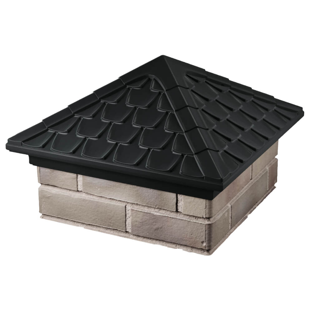 Колпак Zking Эльбрус Черный на столб 1.5х1.5 кирпича (385х385мм) в Аксае фото