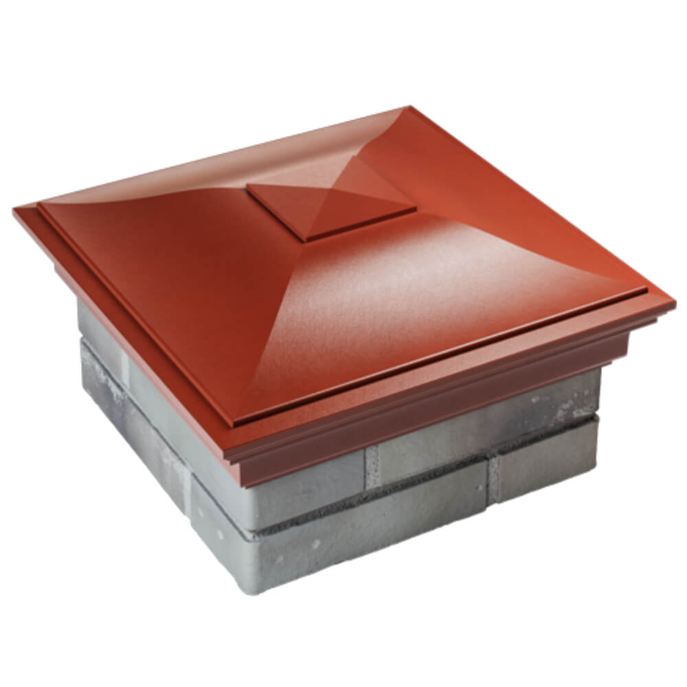 Колпак Zking Монблан Красный на столб 1.5х1.5 кирпича (385х385мм) в Аксае фото