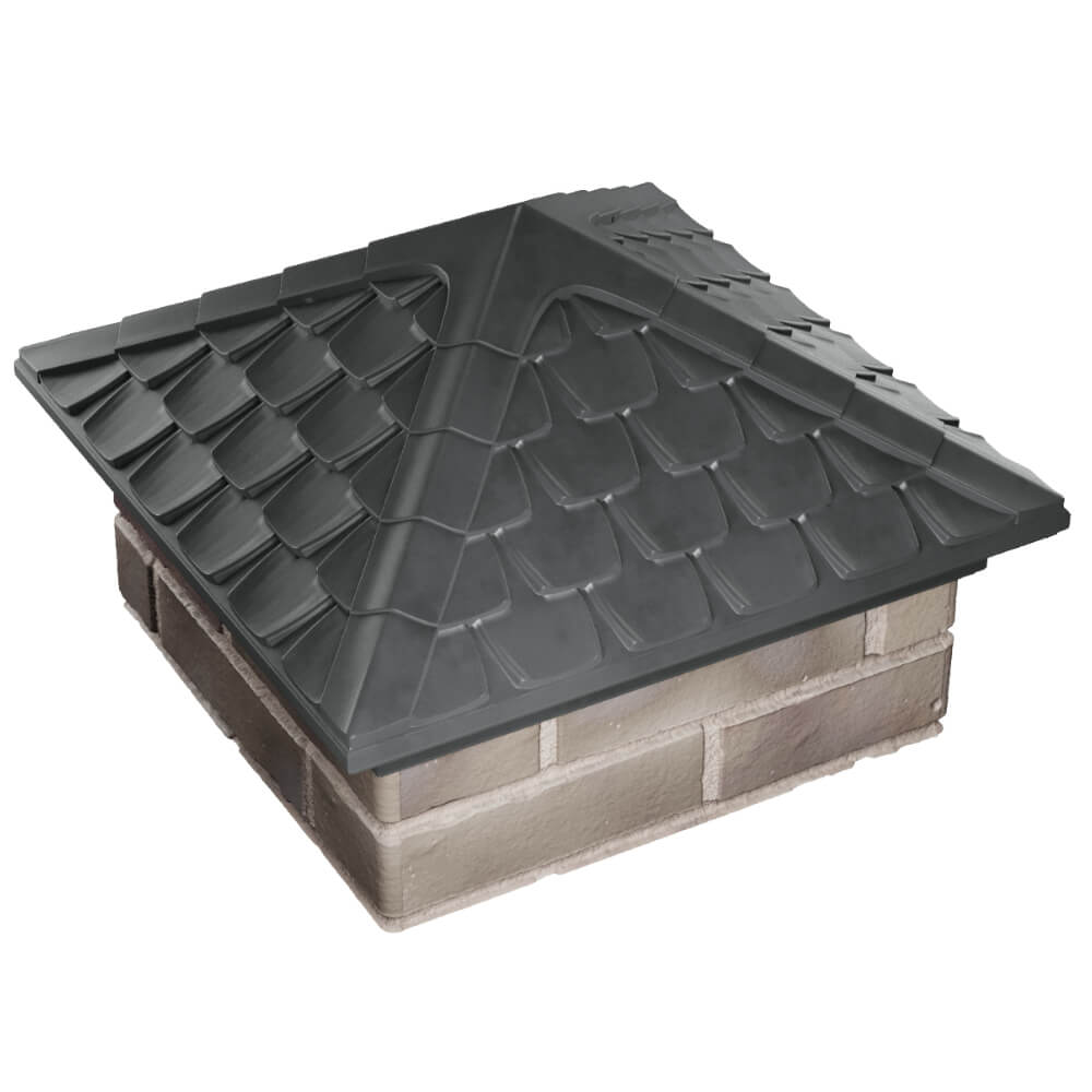 Колпак Zking Эльбрус Серый на столб 1.5х1.5 кирпича (385х385мм) в Аксае фото