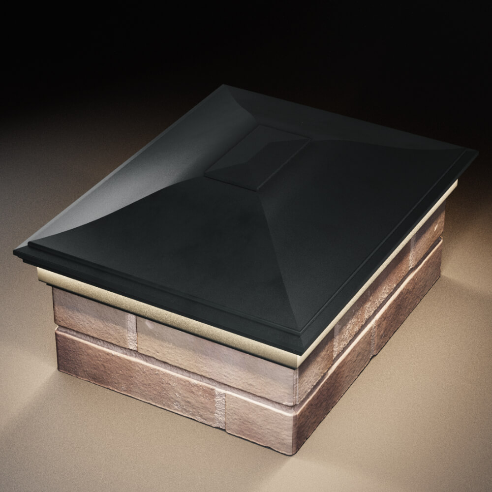 Колпак Zking Монблан Черный на столб 2х1.5 кирпича (515х385мм) c подсветкой в Аксае фото