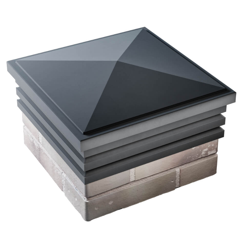 Колпак Zking Бона ХайТек Серый на столб 1.5х1.5 кирпича (385х385мм) в Аксае фото