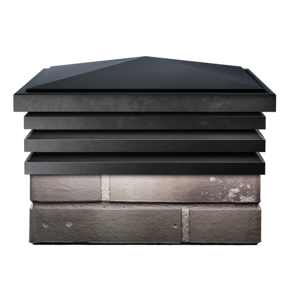 Колпак Zking Бона ХайТек Черный на столб 1.5х1.5 кирпича (385х385мм) Аксай фото