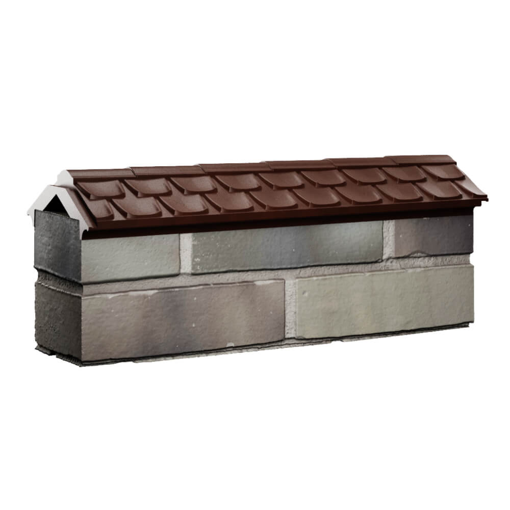 Парапет Zking Эльбрус Коричневый с посадкой на 0.5 кирпича (130мм) Аксай фото