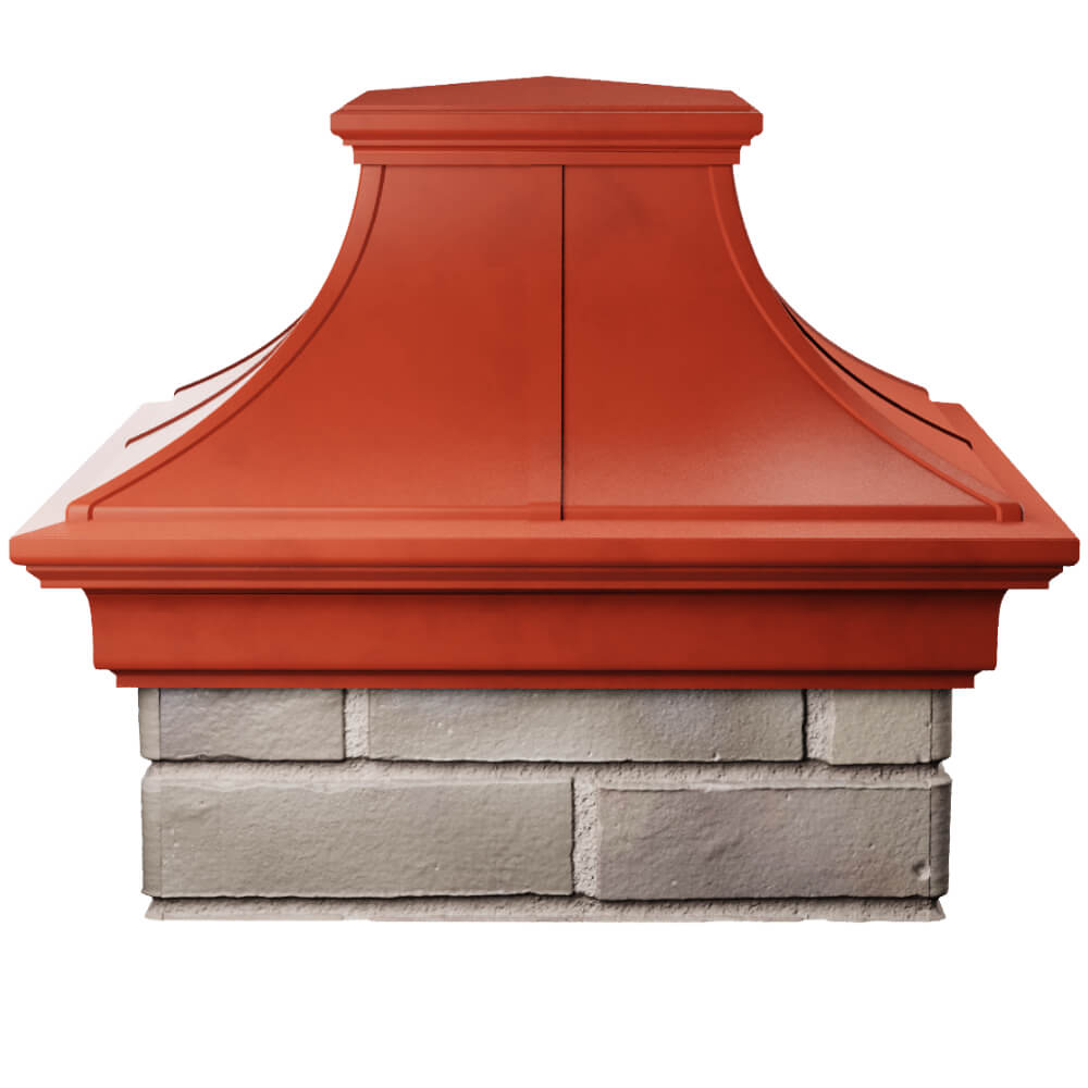 Колпак Zking Монблан Премиум Красный на столб 1.5х1.5 кирпича (385х385мм) Аксай фото