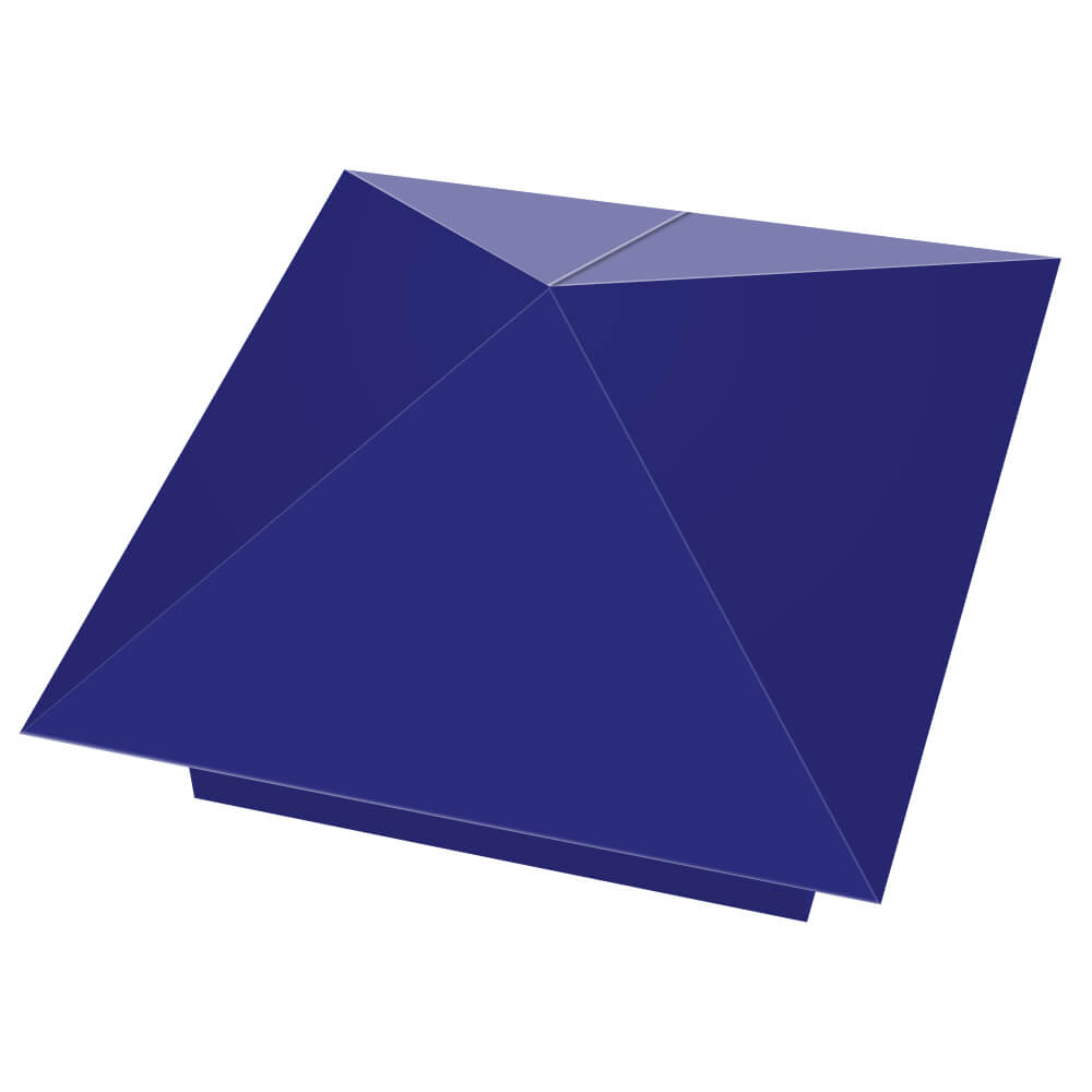 Колпак металлический 400х400мм RAL5002 Синий Ультрамарин заборный Аксай фото