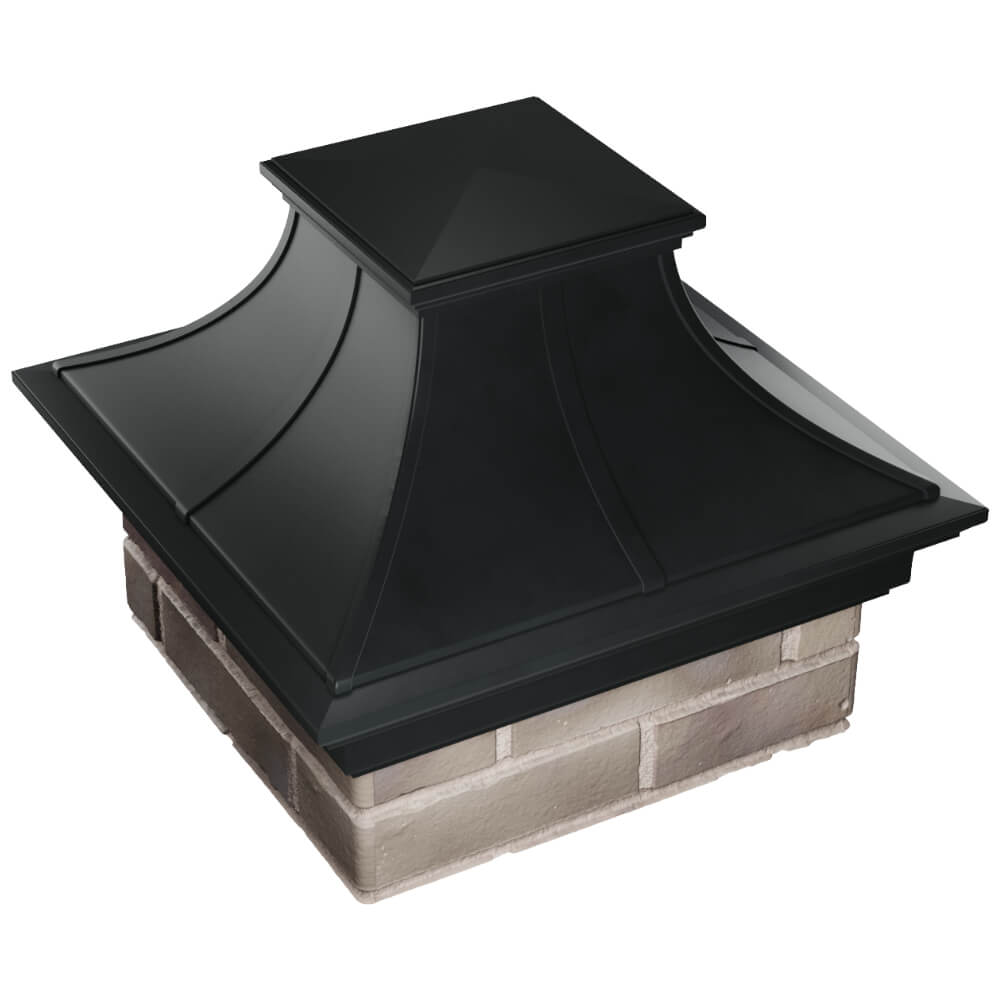 Колпак Zking Монблан Премиум Черный на столб 1.5х1.5 кирпича (385х385мм) в Аксае фото