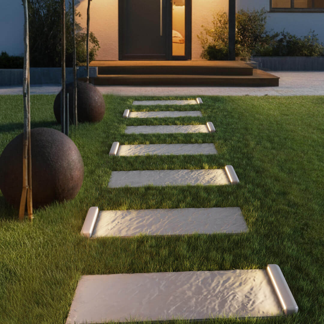 LED Светильник для шаговой плиты STONE Светлая Галька 330х75х98мм в Аксае фото