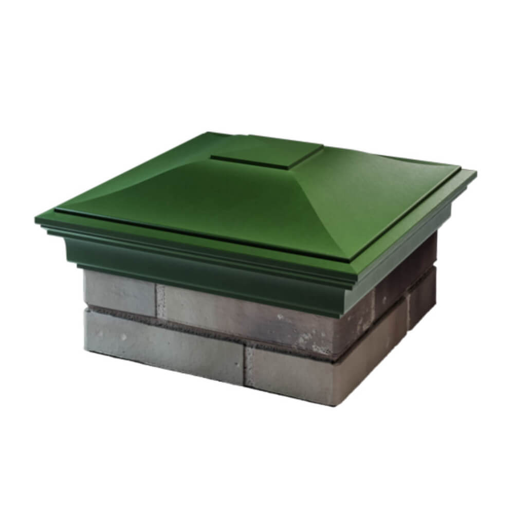 Колпак Zking Монблан Зеленый на столб 1.5х1.5 еврокирпича 0.7НФ (355х355мм) в Аксае фото