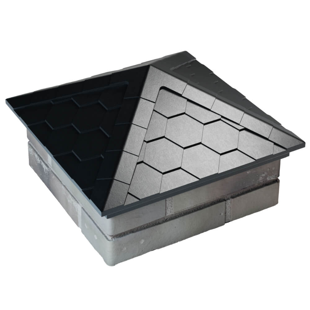 Колпак Zking Эверест Черный на столб 1.5х1.5 кирпича (390х390мм) в Аксае фото