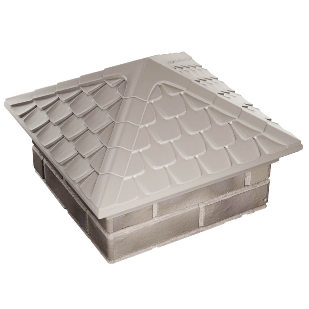 Колпак Zking Эльбрус Бежевый на столб 1.5х1.5 кирпича (385х385мм) в Аксае фото