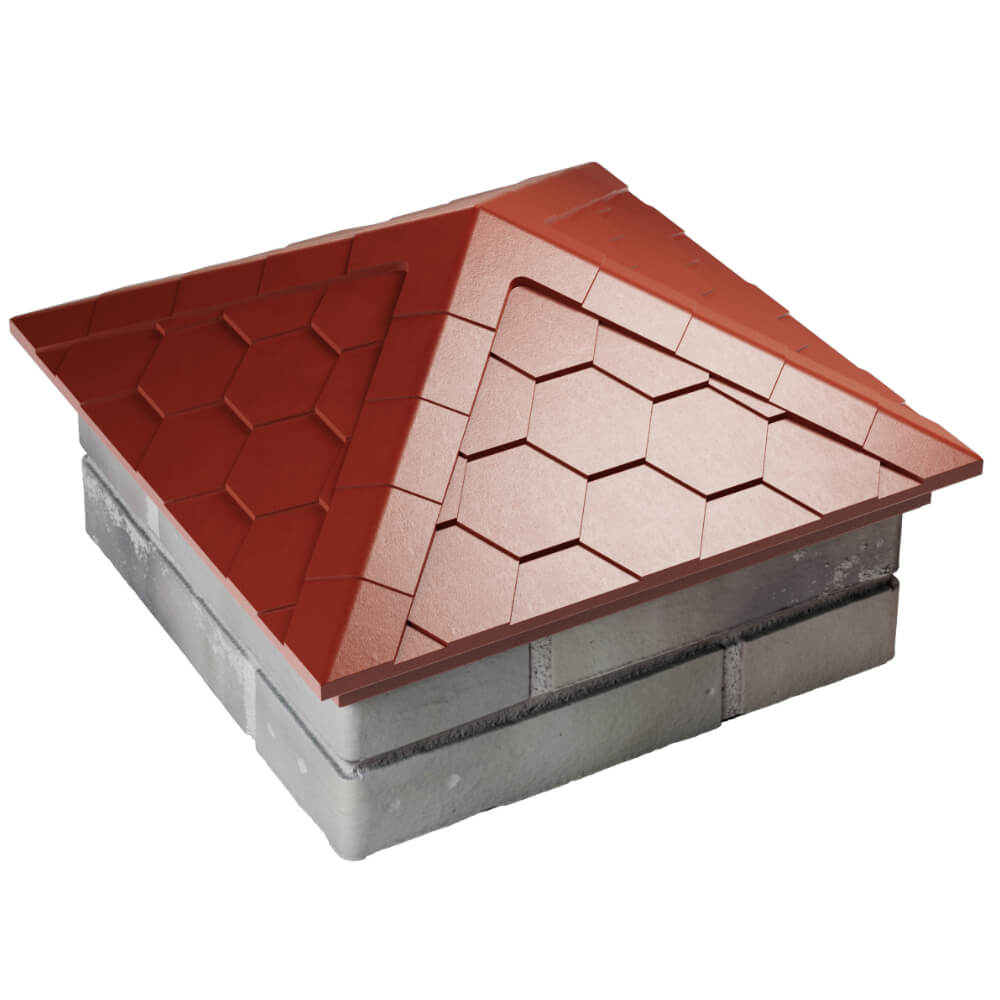 Колпак Zking Эверест Красный на столб 1.5х1.5 кирпича (390х390мм) в Аксае фото