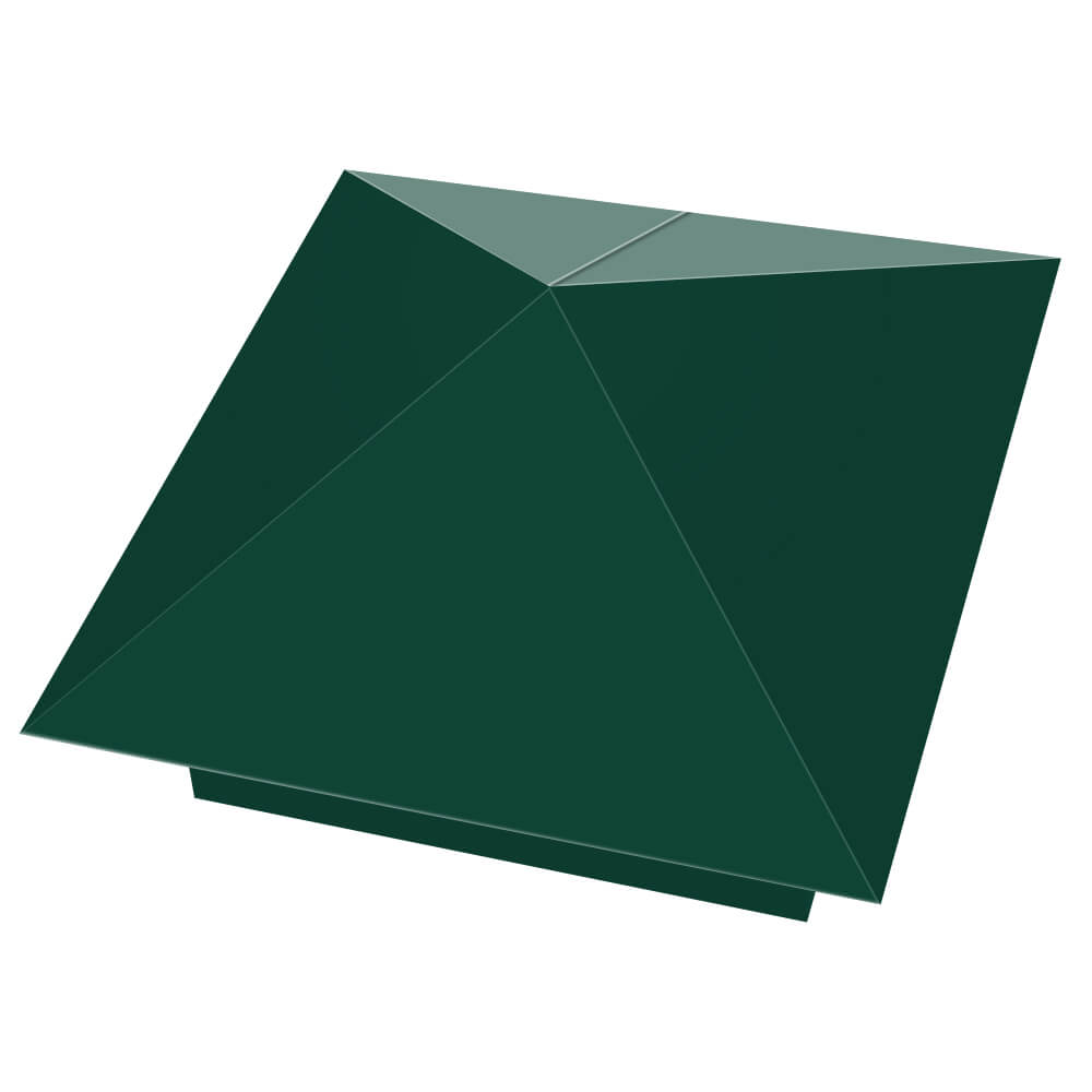 Колпак металлический 390х390мм RAL6005 Зеленый Мох заборный Аксай фото