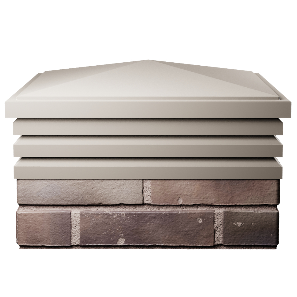 Колпак Zking Бона ХайТек Бежевый на столб 2х2 кирпича (513х513мм) Аксай фото