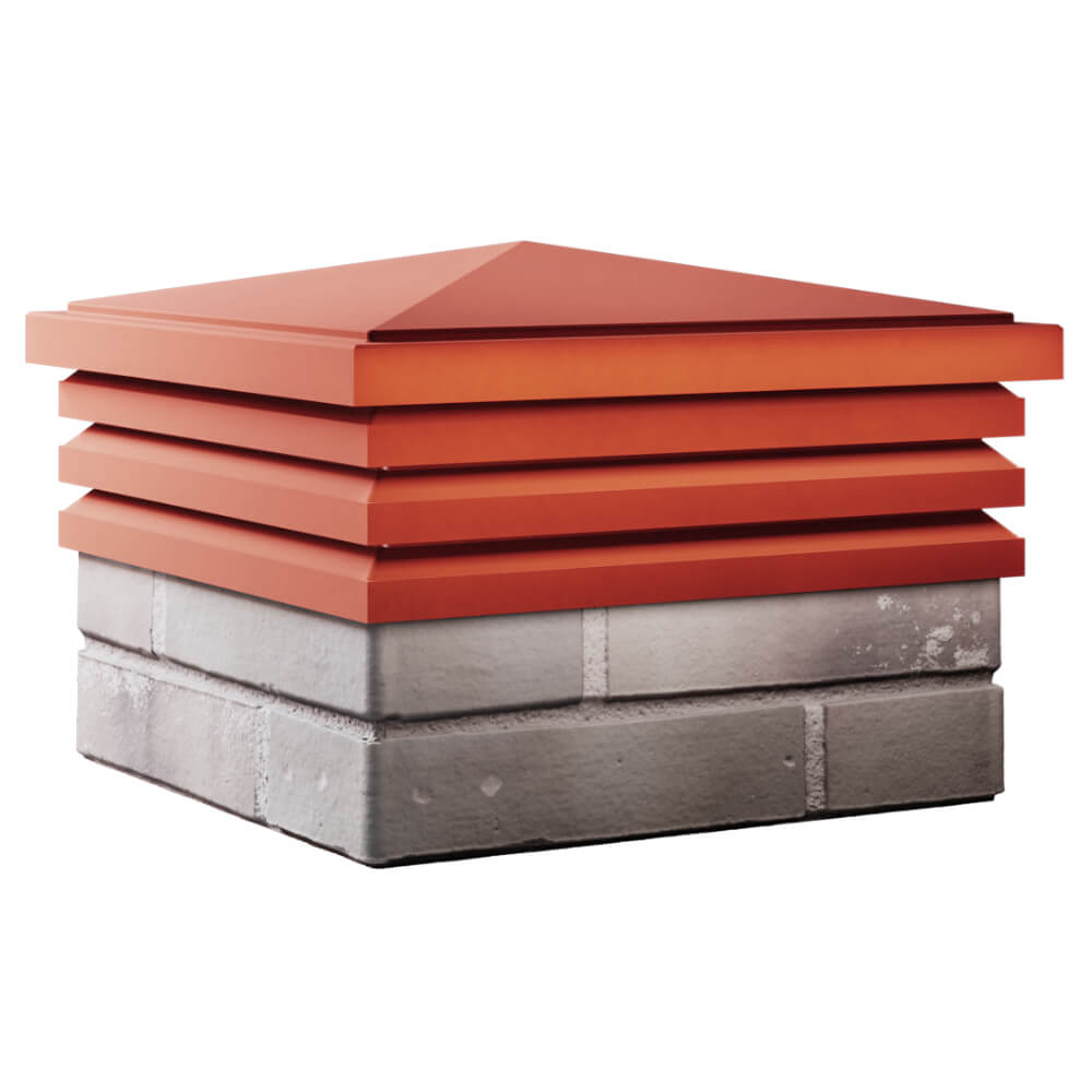 Колпак Zking Бона ХайТек Красный на столб 1.5х1.5 кирпича (385х385мм) в Аксае фото