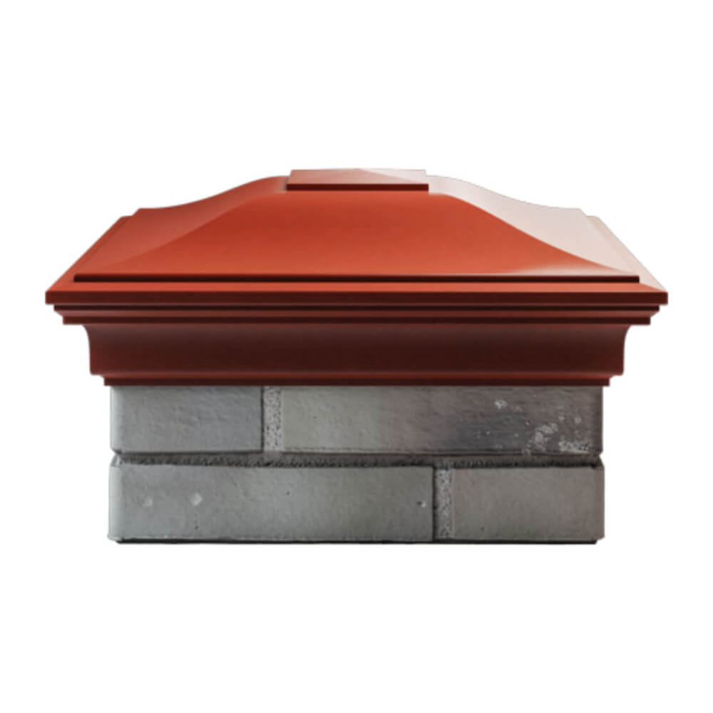 Колпак Zking Монблан Красный на столб 1.5х1.5 еврокирпича 0.7НФ (355х355мм) Аксай фото
