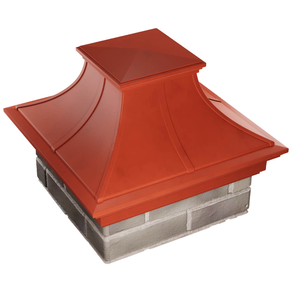 Колпак Zking Монблан Премиум Красный на столб 1.5х1.5 кирпича (385х385мм) в Аксае фото