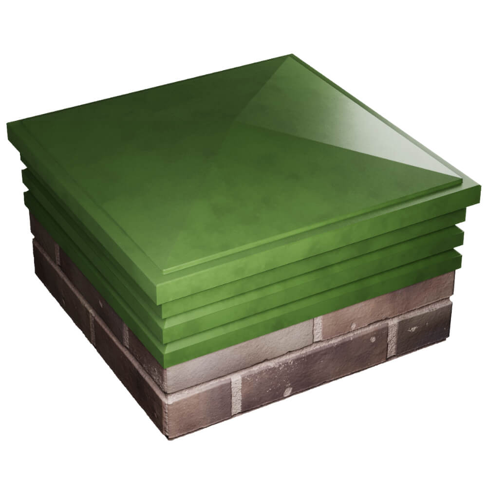 Колпак Zking Бона ХайТек Зеленый на столб 2х2 кирпича (513х513мм) в Аксае фото