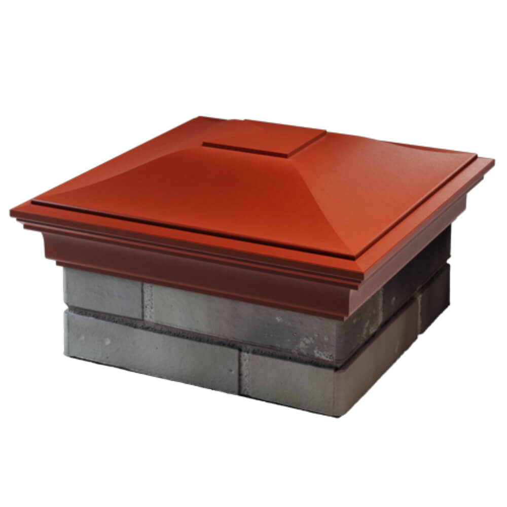 Колпак Zking Монблан Красный на столб 1.5х1.5 кирпича (385х385мм) в Аксае фото