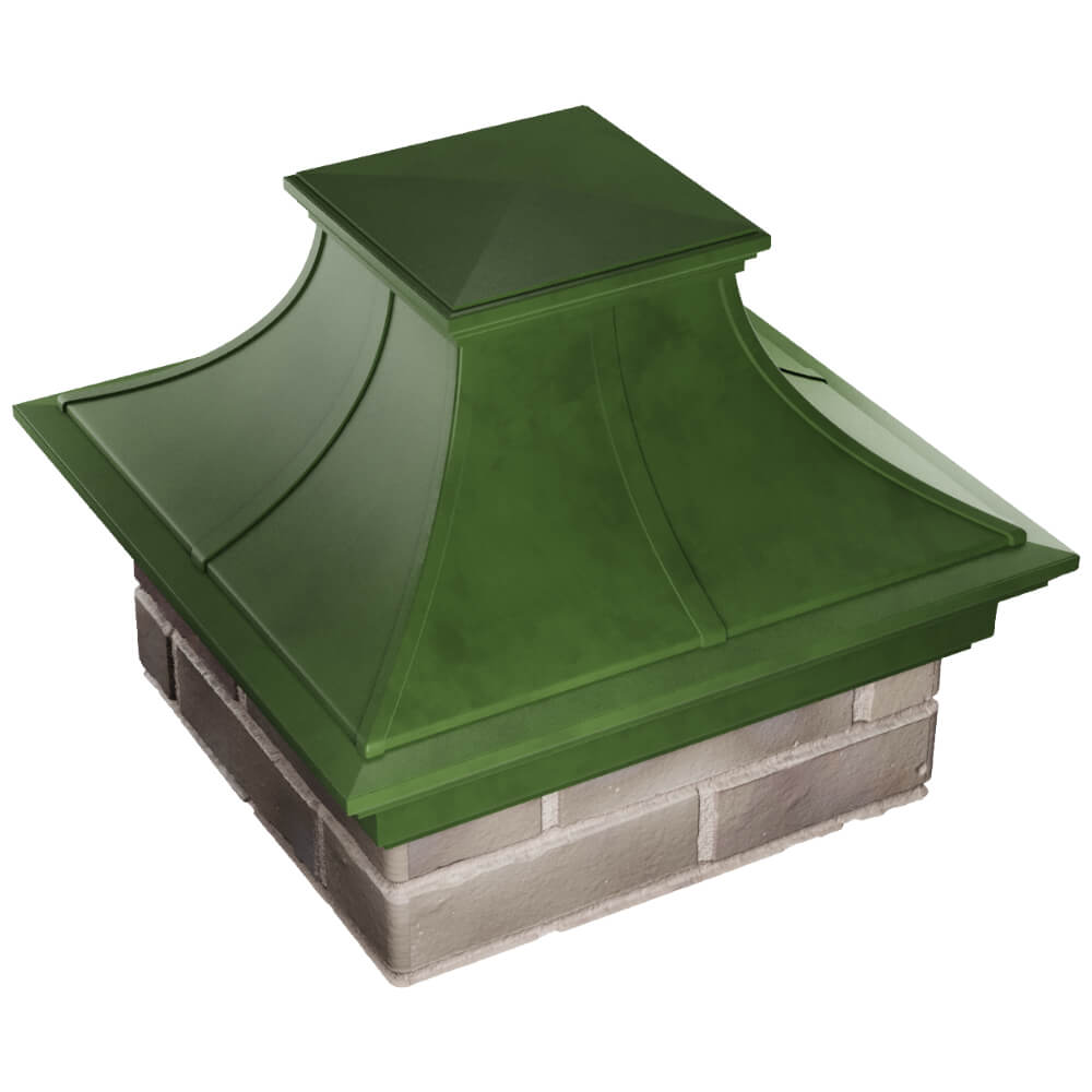 Колпак Zking Монблан Премиум Зеленый на столб 1.5х1.5 кирпича (385х385мм) в Аксае фото