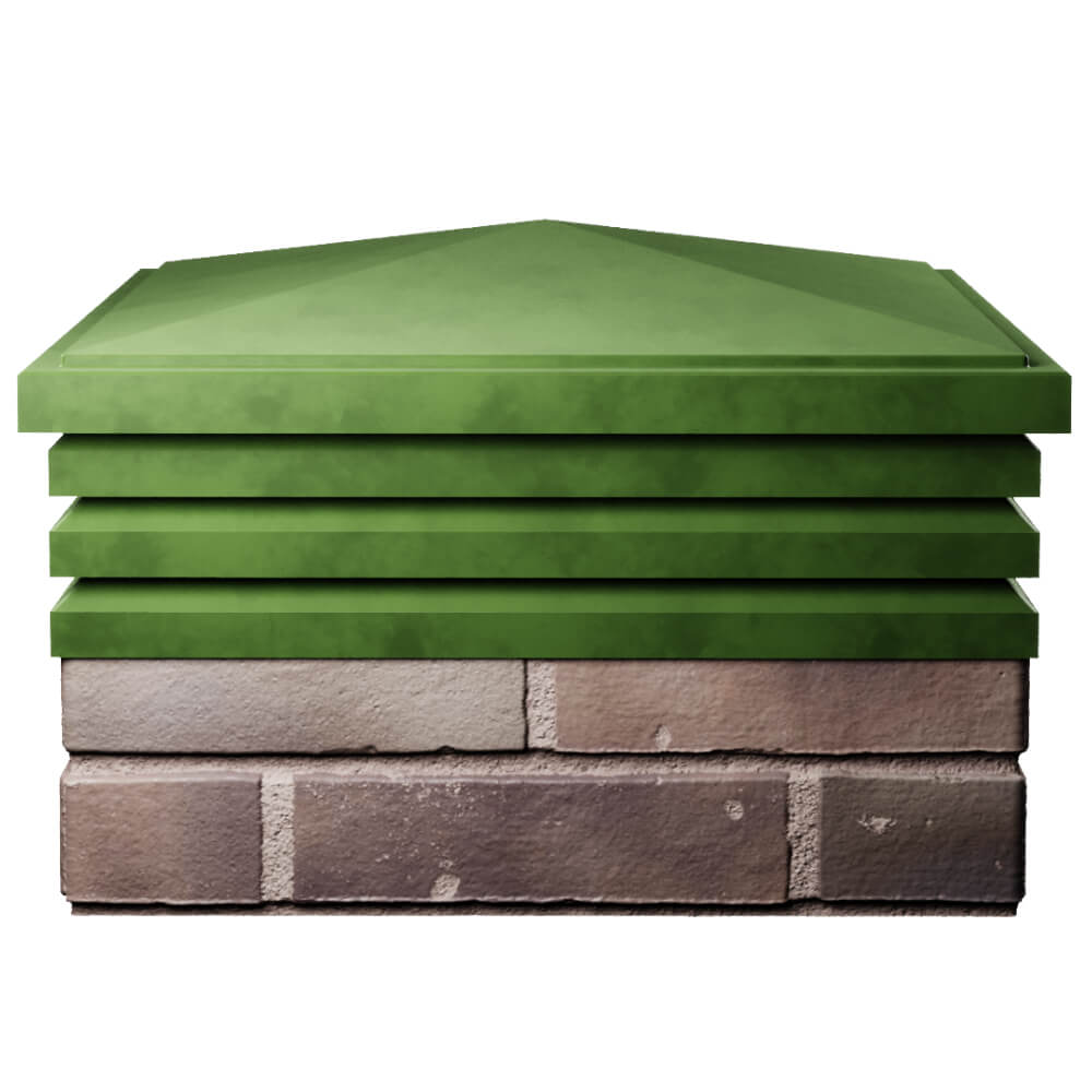 Колпак Zking Бона ХайТек Зеленый на столб 2х2 кирпича (513х513мм) Аксай фото