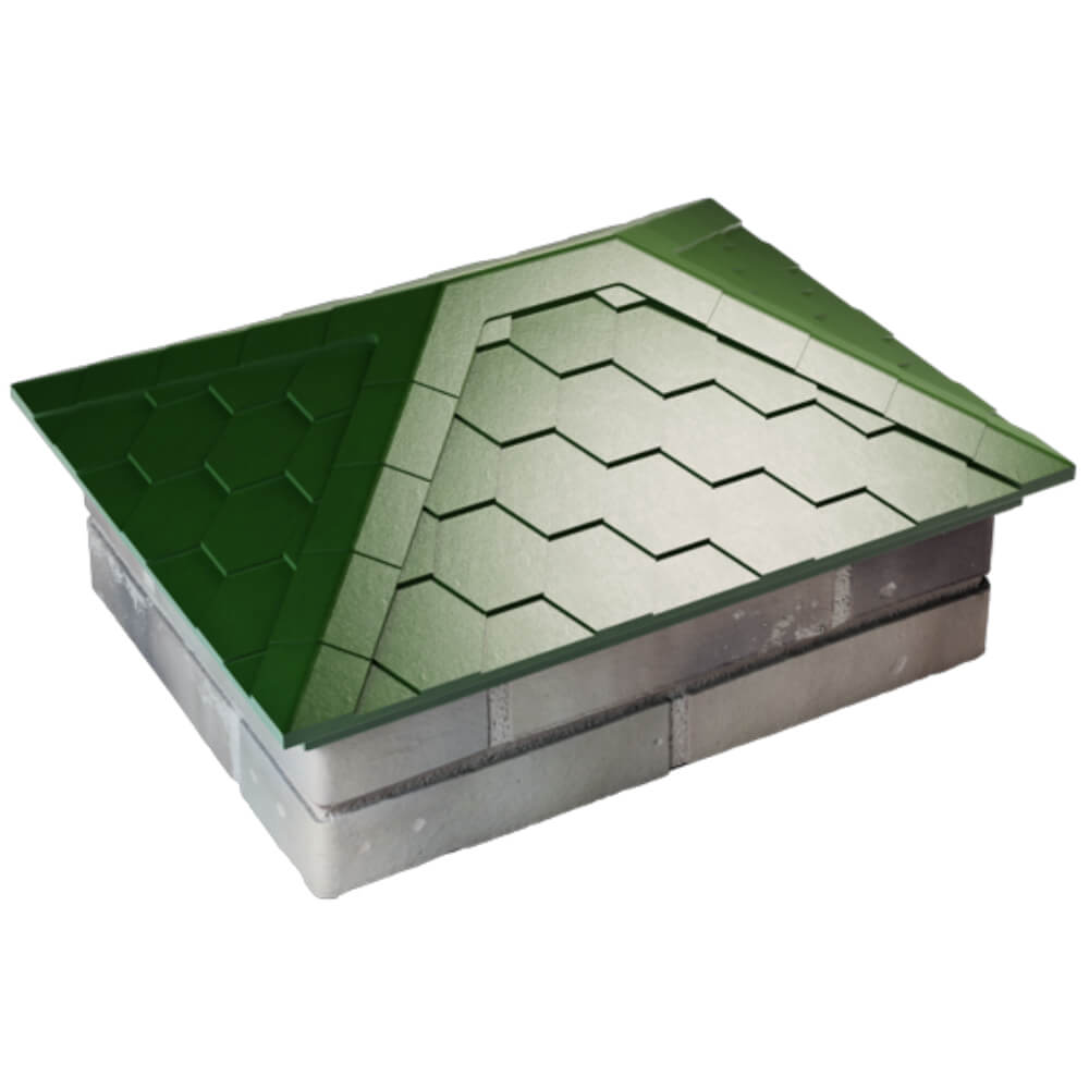 Колпак Zking Эверест Зеленый на столб 2х1.5 кирпича (520х390мм) Аксай фото