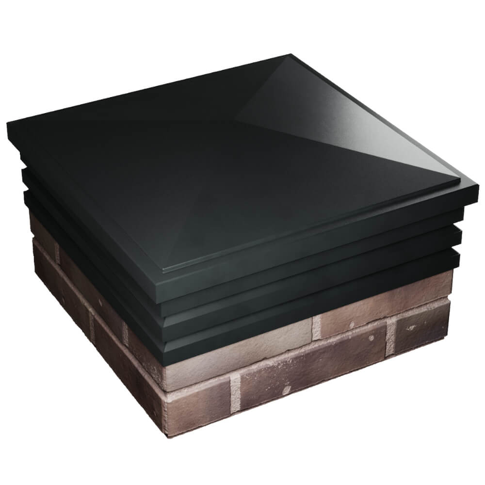 Колпак Zking Бона ХайТек Черный на столб 2х2 кирпича (513х513мм) в Аксае фото