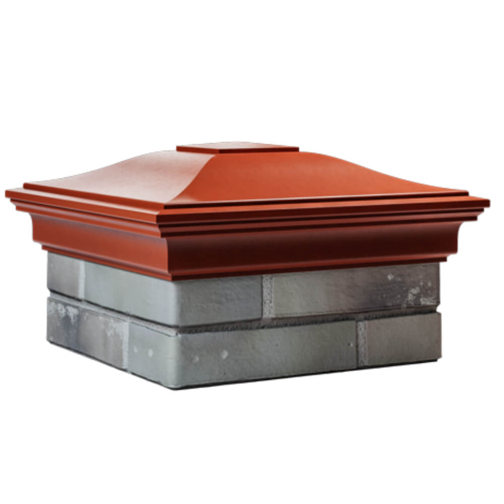 Колпак Zking Монблан Красный на столб 1.5х1.5 кирпича (385х385мм) в Аксае фото