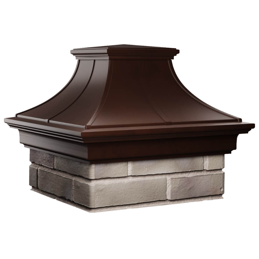 Колпак Zking Монблан Премиум Коричневый на столб 1.5х1.5 кирпича (385х385мм) в Аксае фото