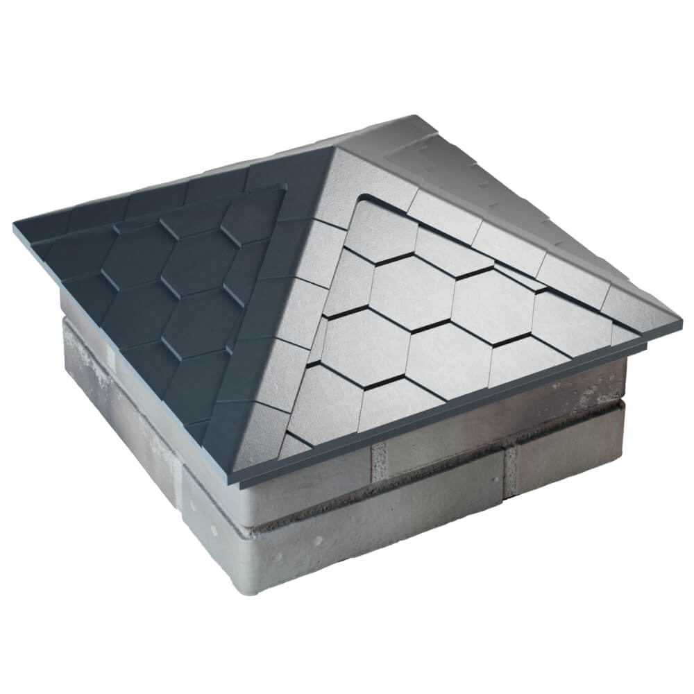 Колпак Zking Эверест Серый на столб 1.5х1.5 кирпича (390х390мм) в Аксае фото