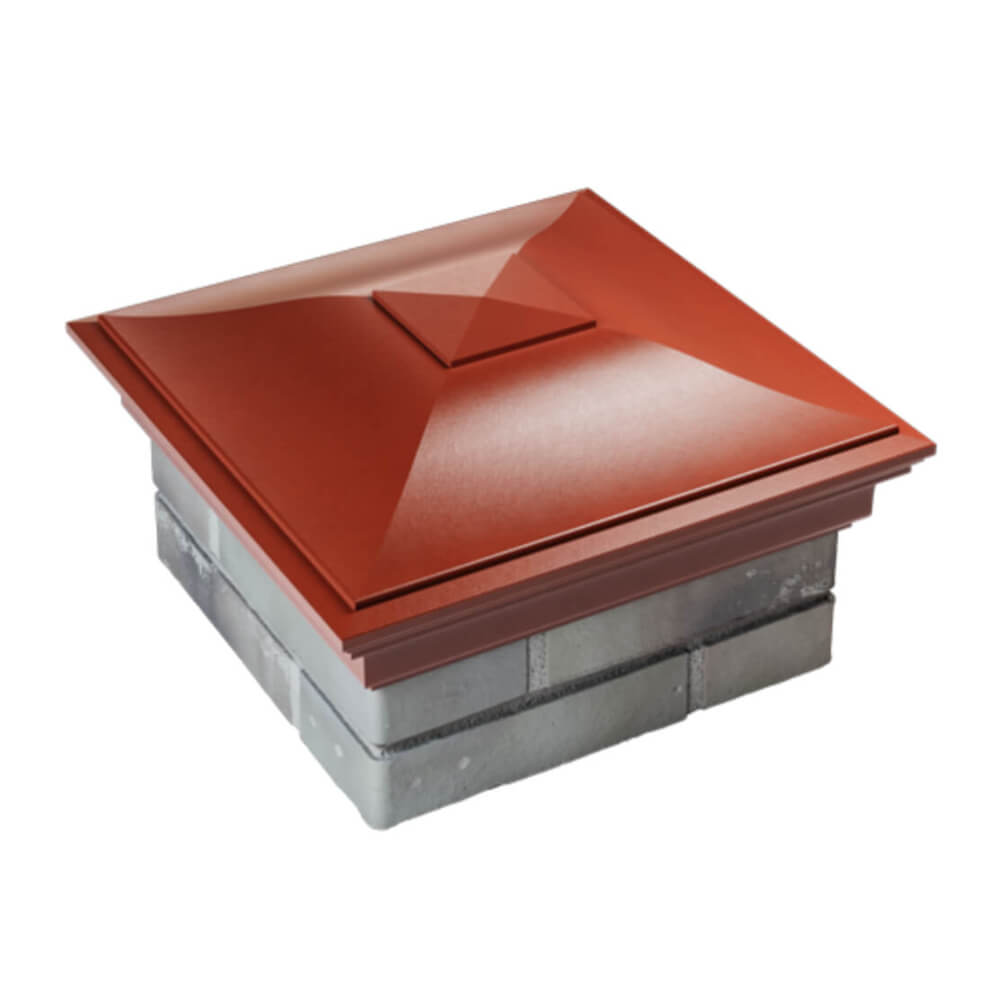 Колпак Zking Монблан Красный на столб 1.5х1.5 еврокирпича 0.7НФ (355х355мм) в Аксае фото