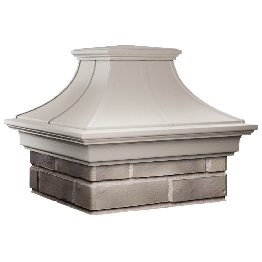 Колпак Zking Монблан Премиум Бежевый на столб 1.5х1.5 кирпича (385х385мм) в Аксае фото